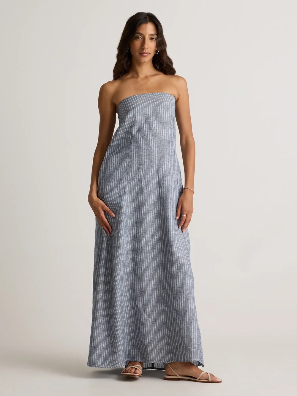 QUINCE | 100% European Linen Strapless Maxi Dress